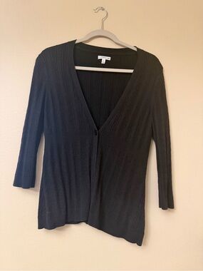croft & barrow Black V-Neck Lightweight Cardigan